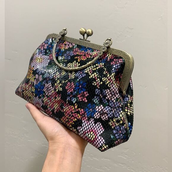 Handmade Genuine Embossed Leather Floral Print Top Handle bag & Small Purse Set - Picture 7 of 16